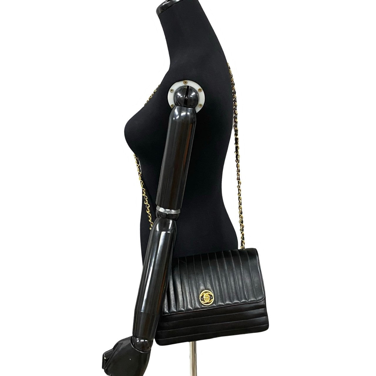 CHANEL Shoulder Bag lambskin black Mademoiselle