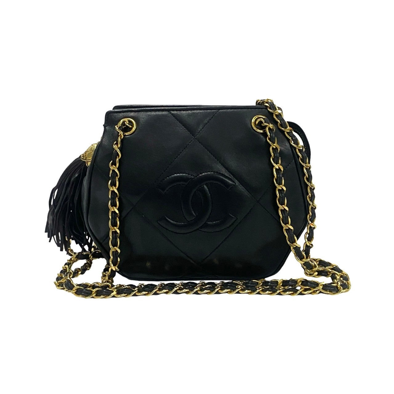 CHANEL Shoulder Bag lambskin black Matrasse