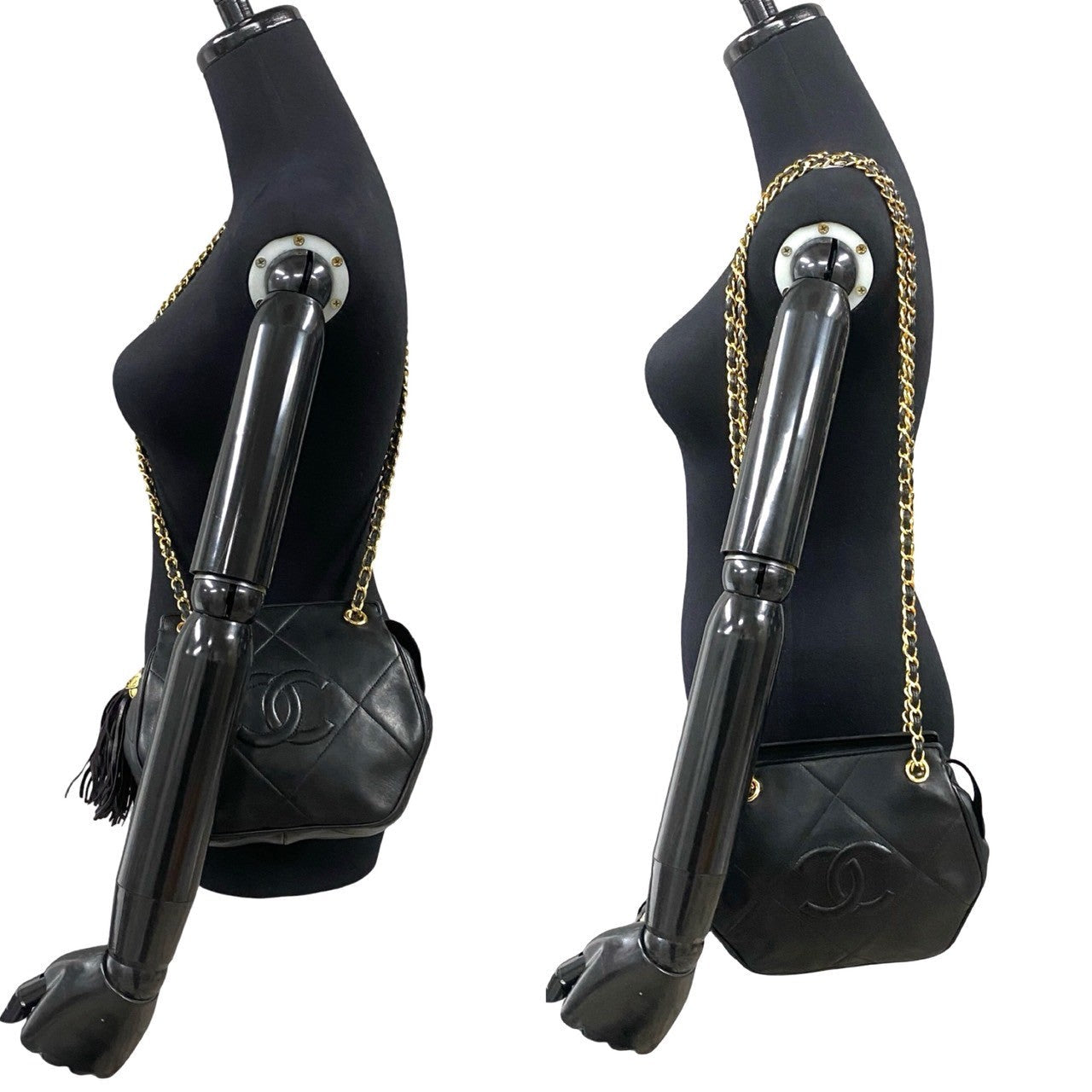 CHANEL Shoulder Bag lambskin black Matrasse