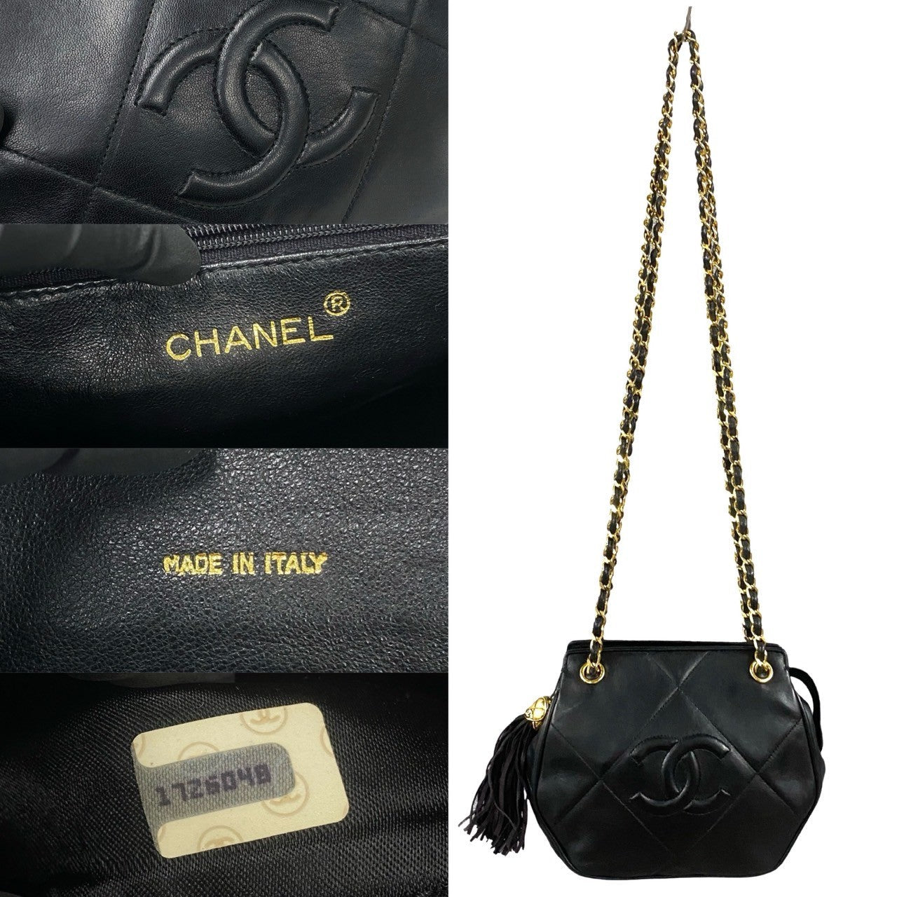 CHANEL Shoulder Bag lambskin black Matrasse