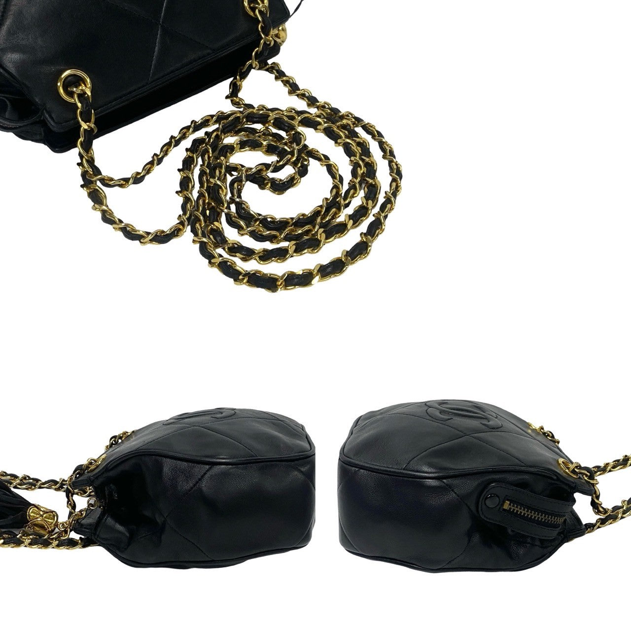CHANEL Shoulder Bag lambskin black Matrasse