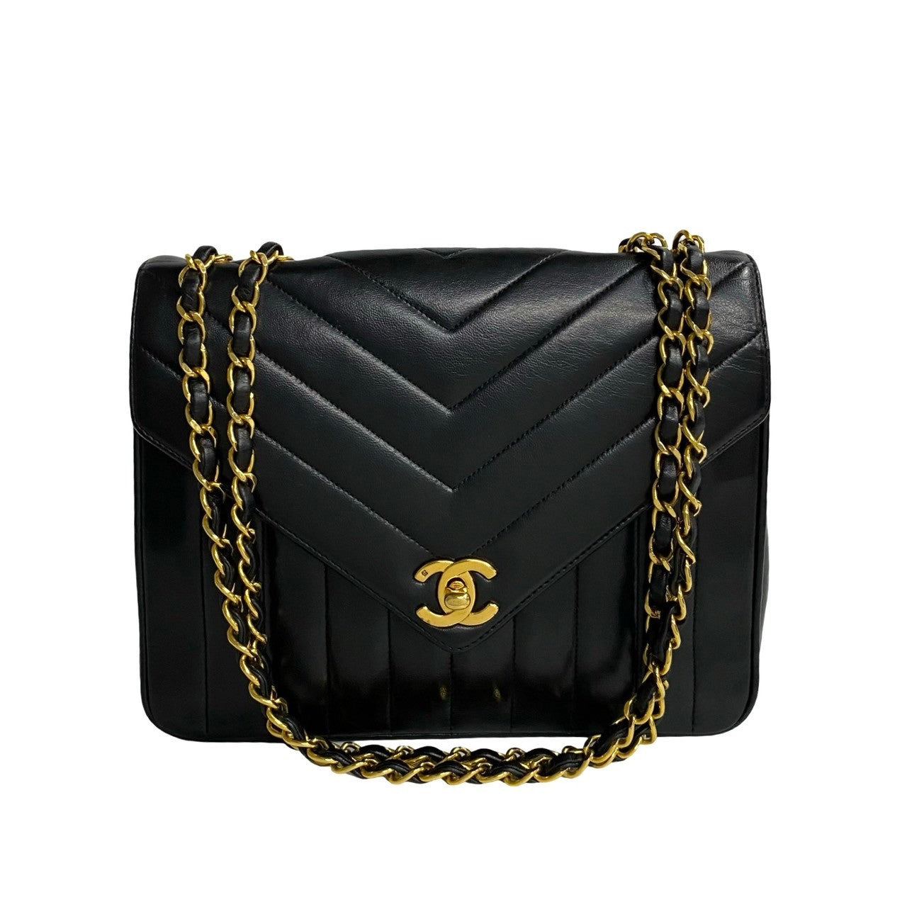 CHANEL Shoulder Bag lambskin black