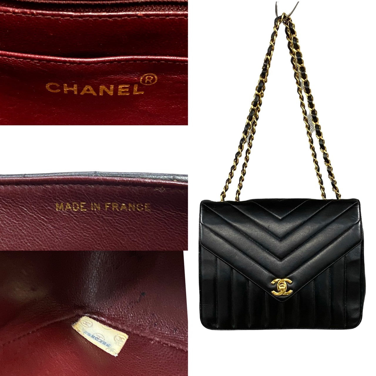 CHANEL Shoulder Bag lambskin black