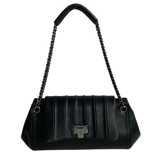 CHANEL Shoulder Bag lambskin black Mademoiselle Chain Shoulder