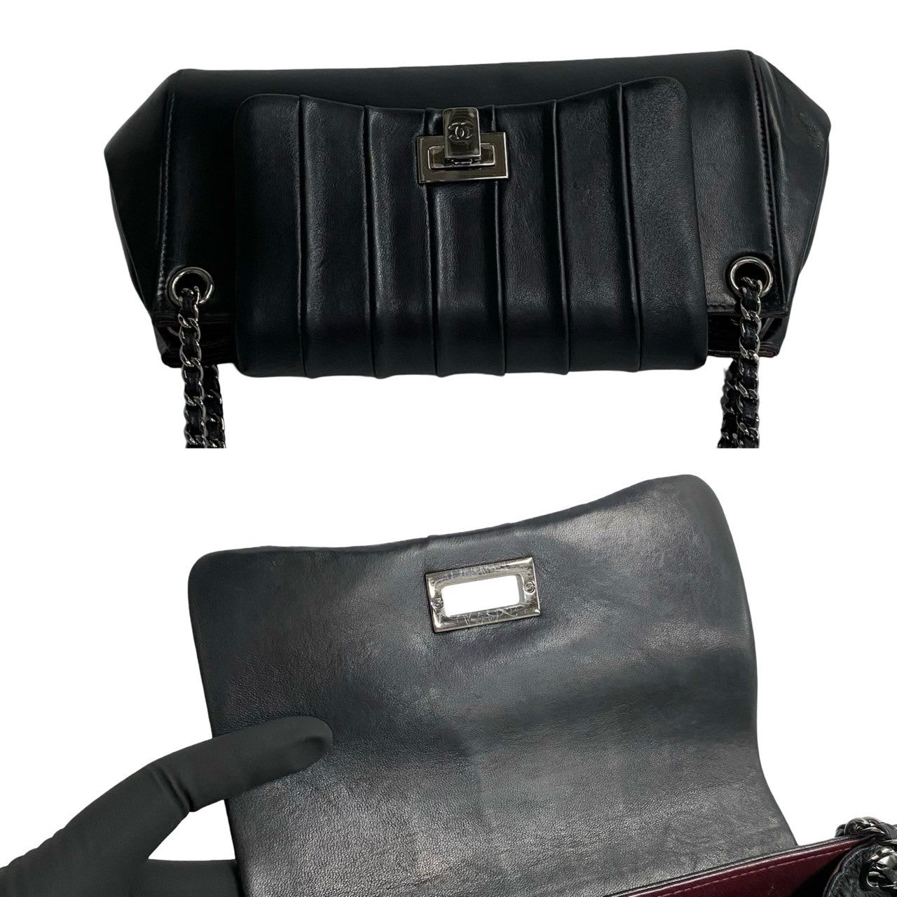 CHANEL Shoulder Bag lambskin black Mademoiselle Chain Shoulder