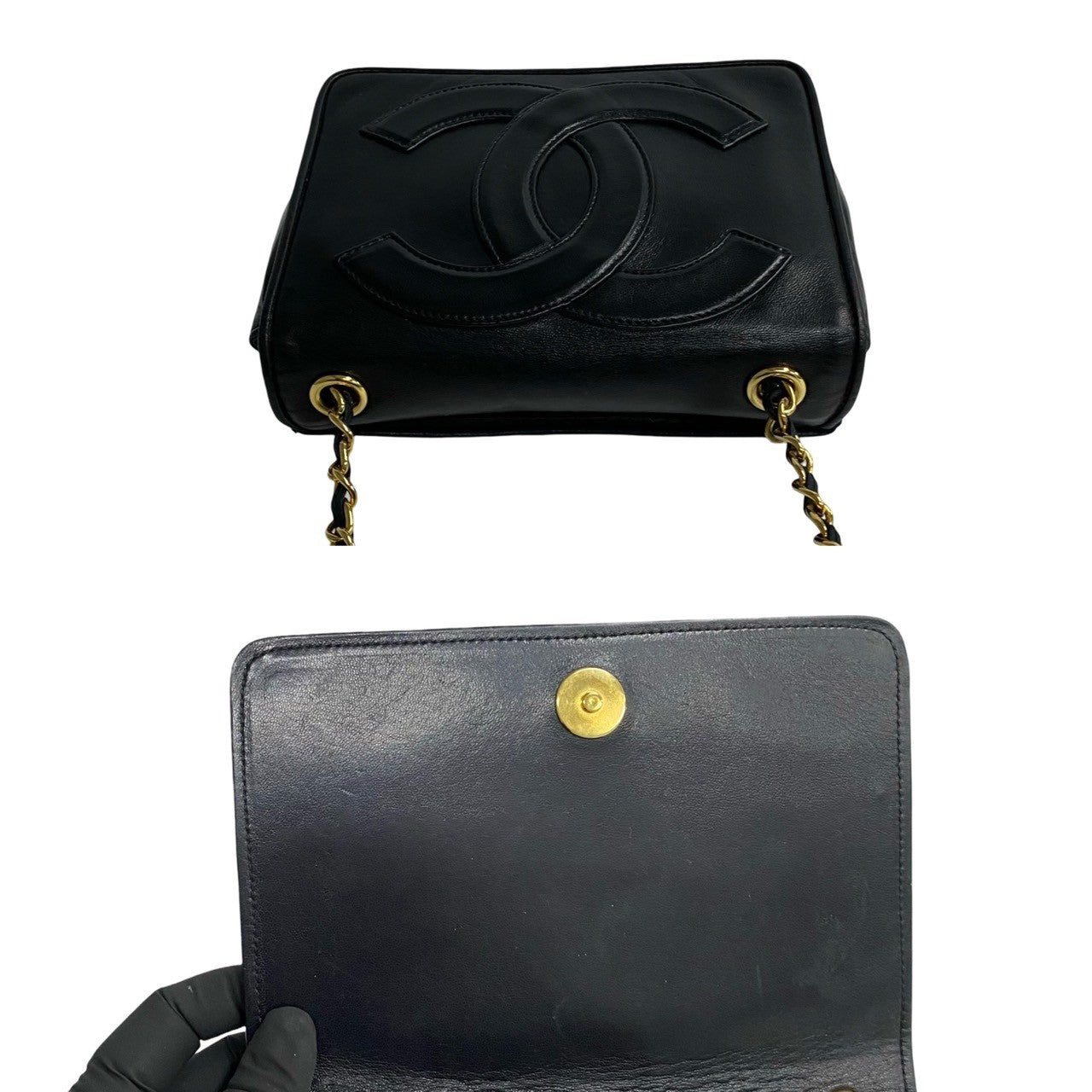 CHANEL Shoulder Bag lambskin black