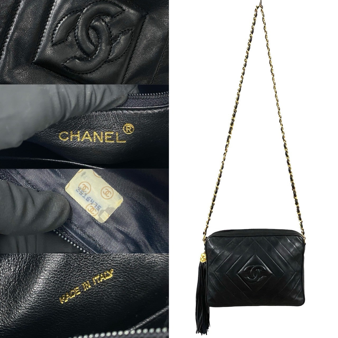 CHANEL Shoulder Bag lambskin black