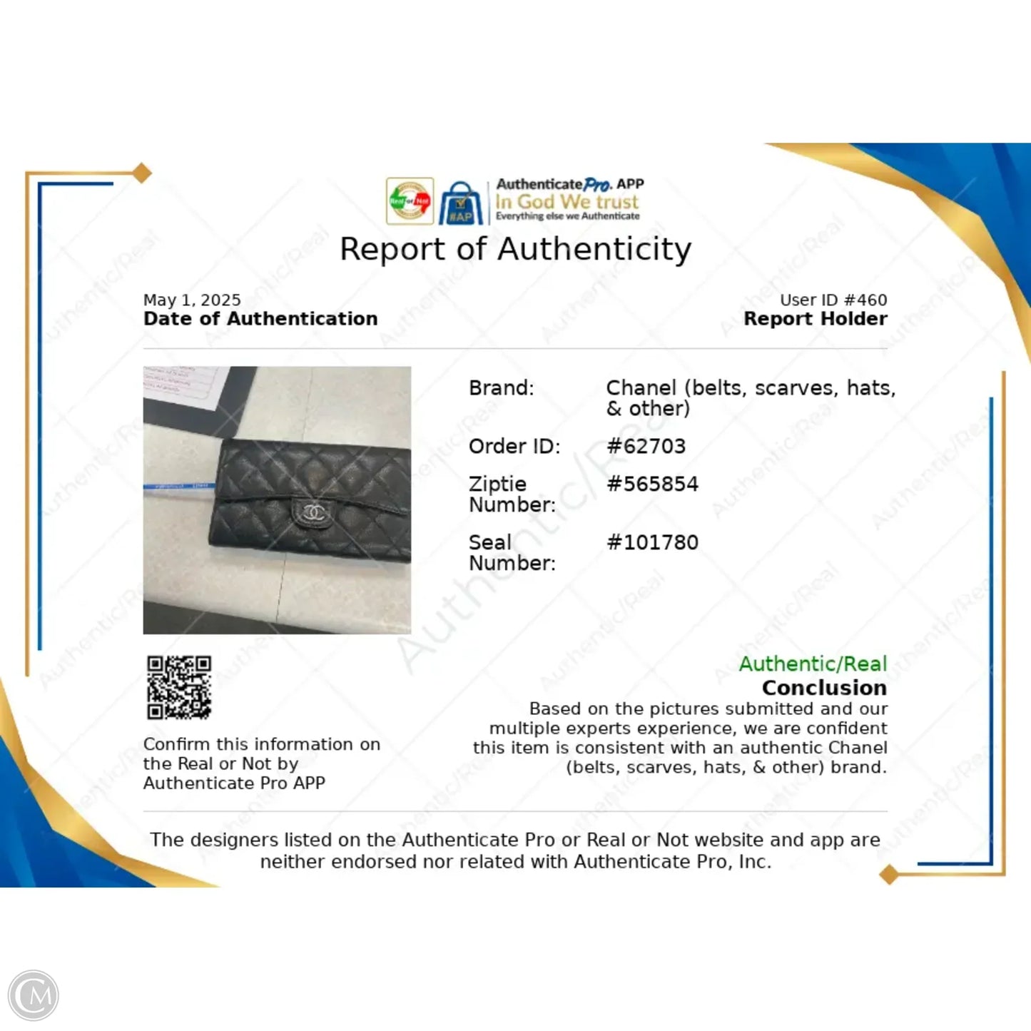 Wallet Luxury Designer By Chanel, Size: Medium