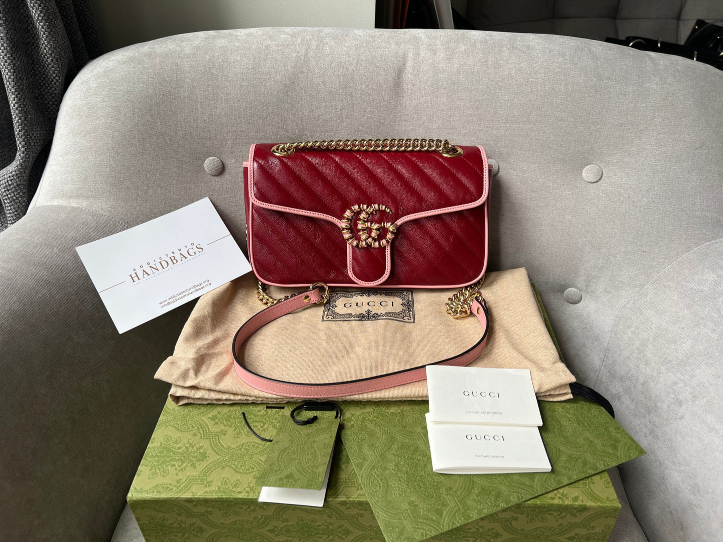 Gucci GG Torchon Pink Marmont Small Shoulder Bag