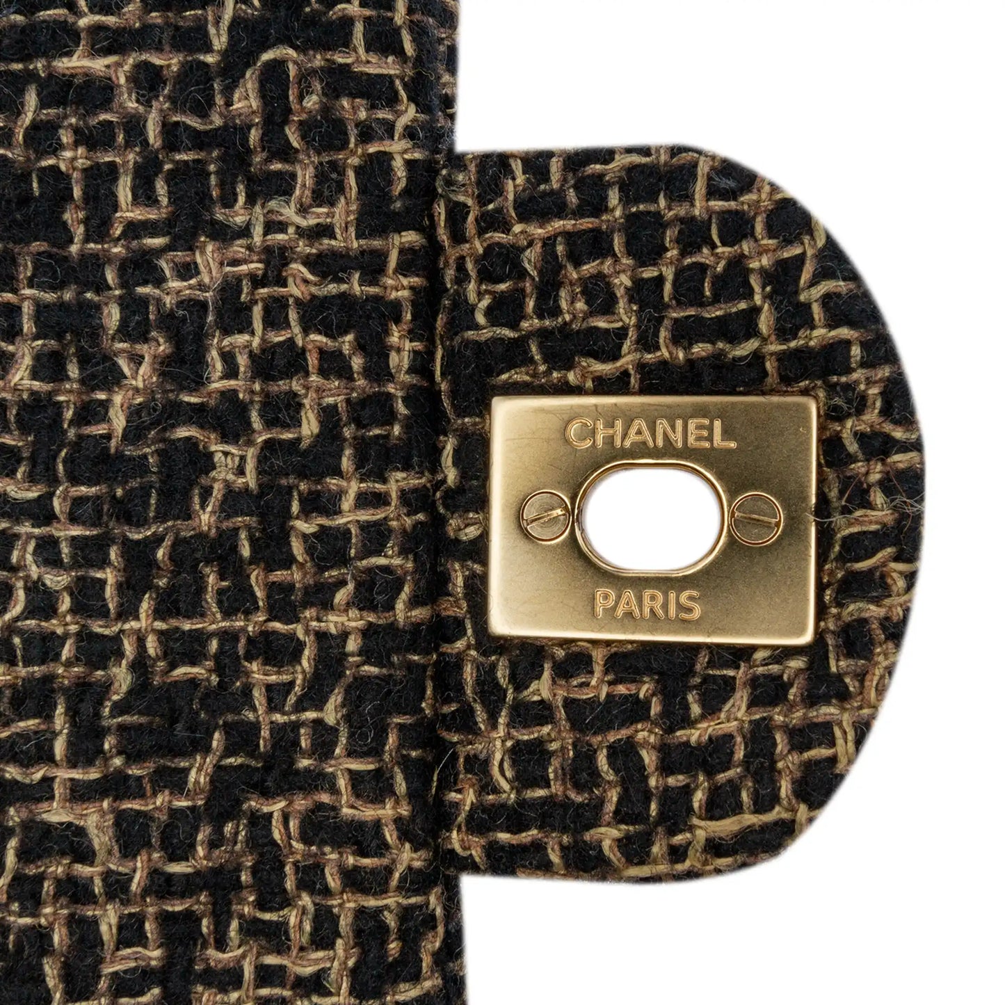 Black Chanel Medium Classic Tweed Double Flap Shoulder Bag