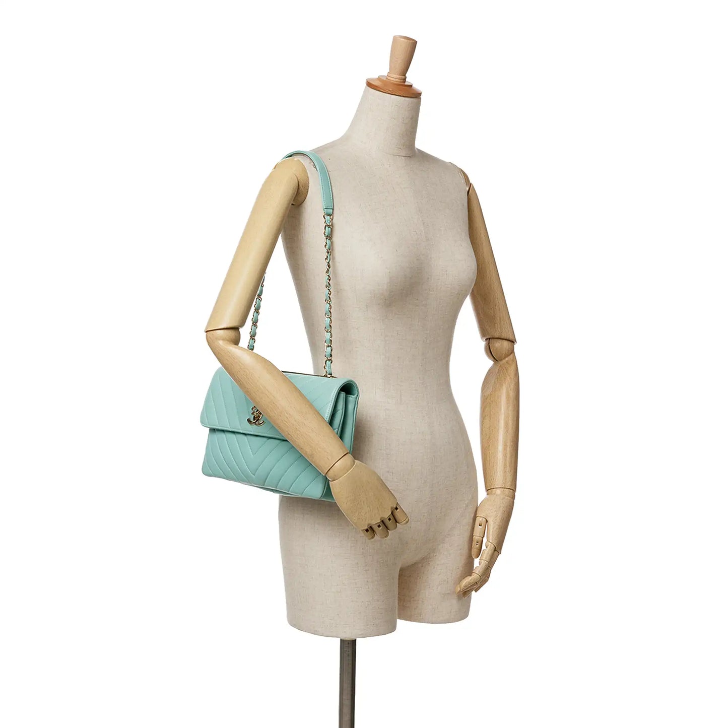 Blue Chanel Chevron Lambskin Trendy CC Flap Shoulder Bag