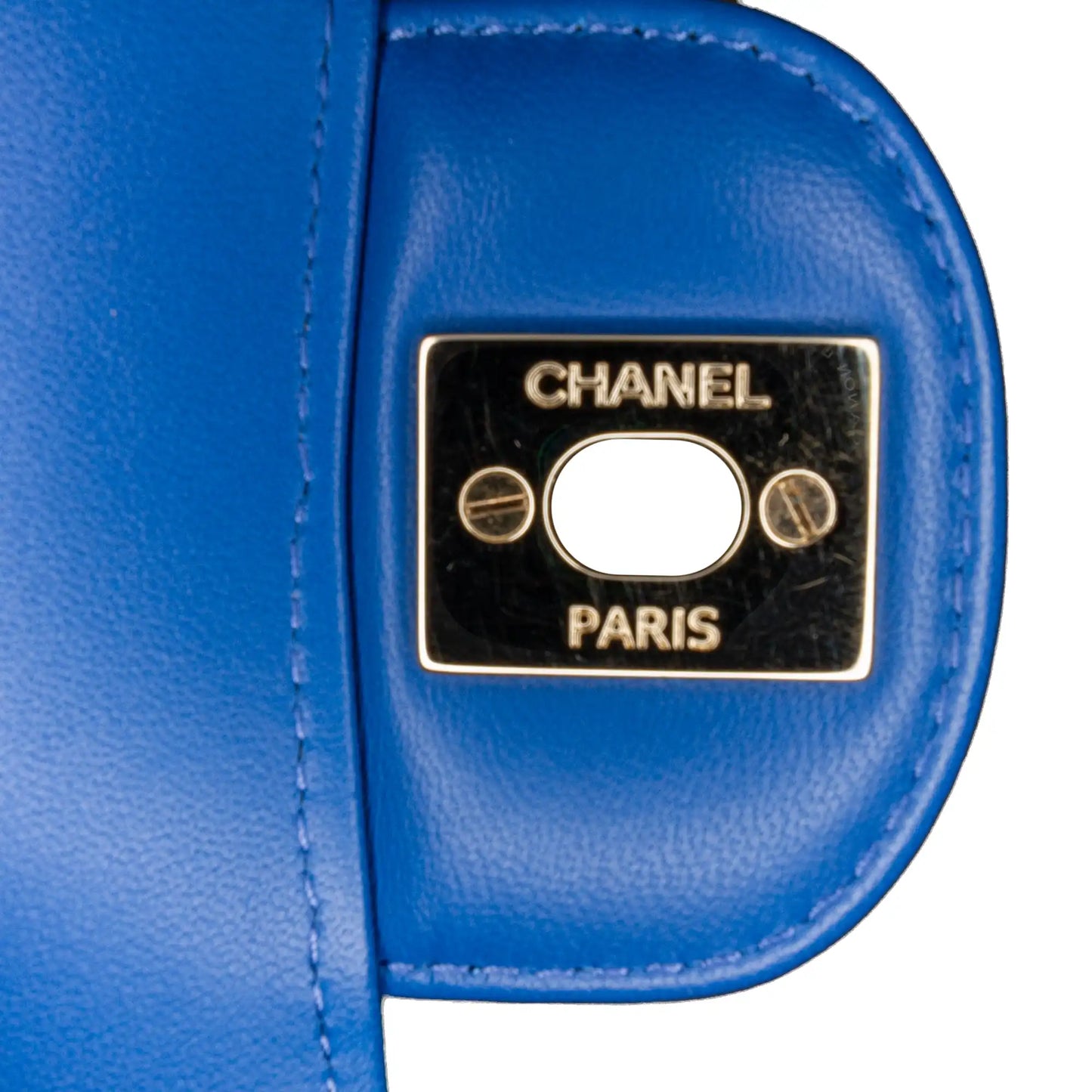 Blue Chanel Medium Classic Chevron Lambskin Double Flap Shoulder Bag