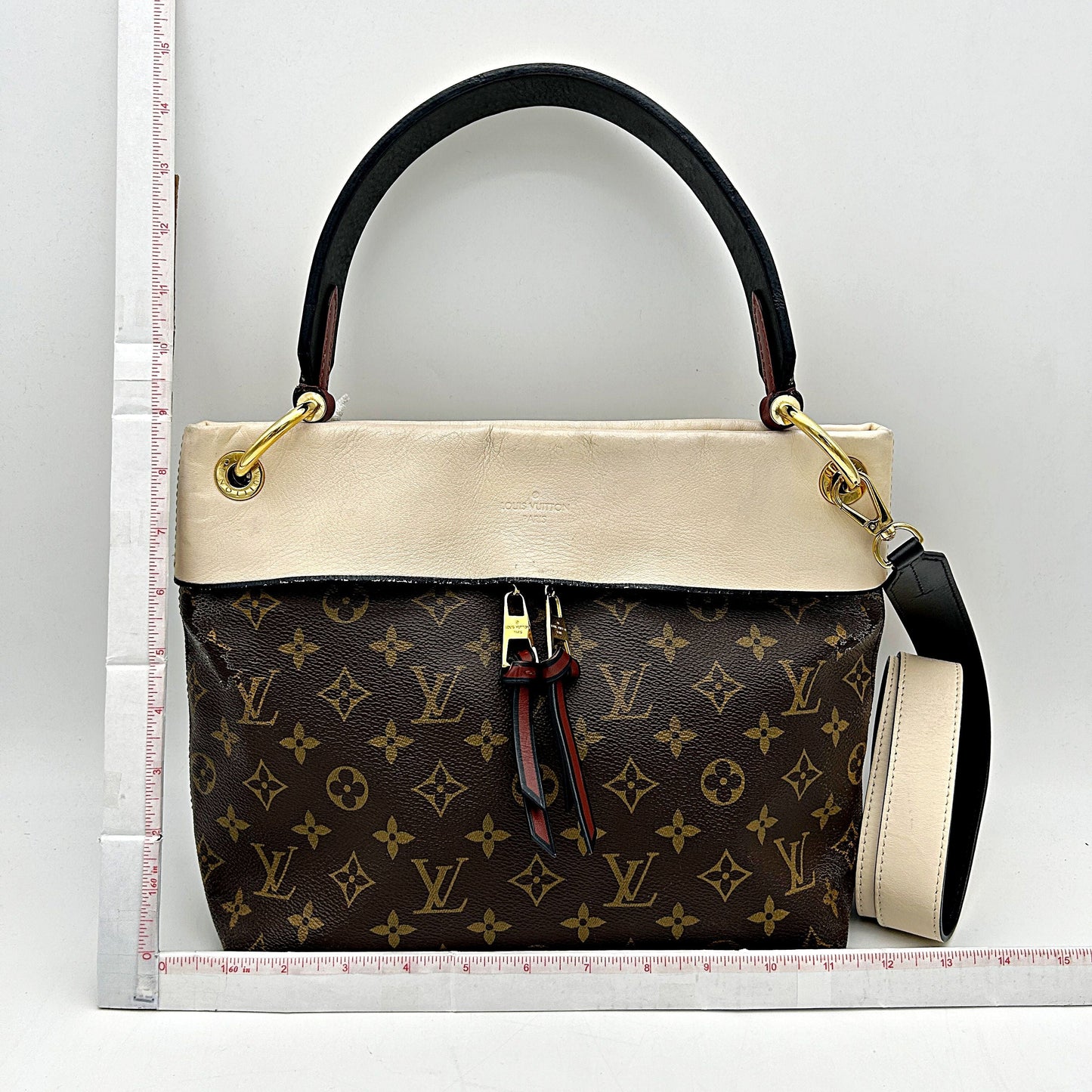Pre-owned LOUIS VUITTON Monogram Tuileries Besace Creme LA32388