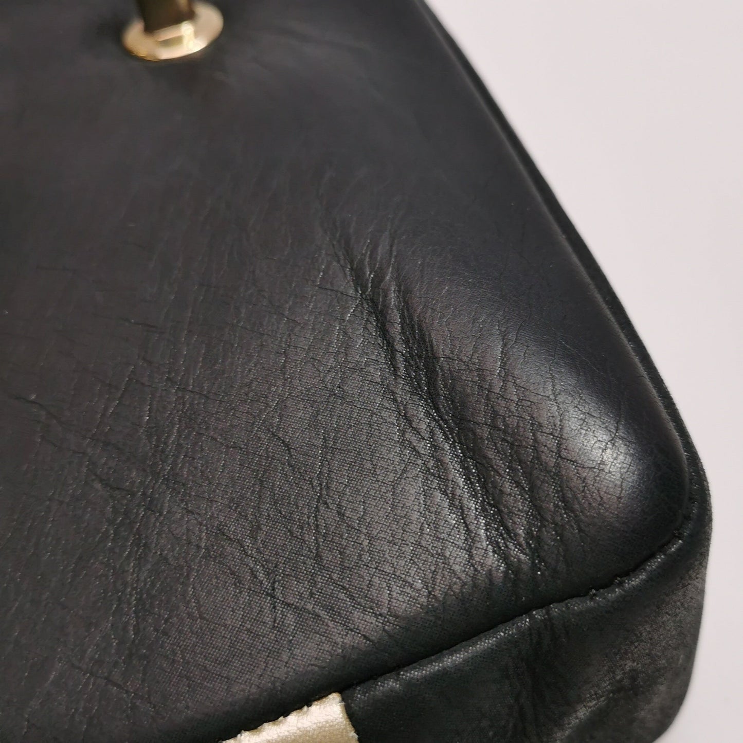 Chanel Classic Flap Gold and Black Calfskin Leather Gold-tone Hardware Shoulder Bag