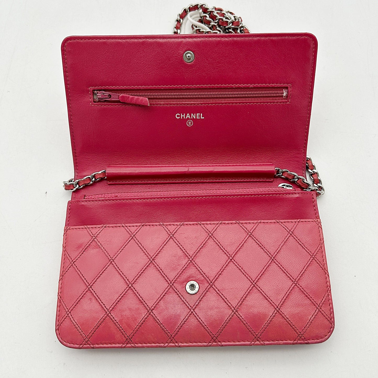 Chanel Matelasse Chain Wallet A33814 Women's Lambskin Chain/Shoulder Wallet Pink LA17738