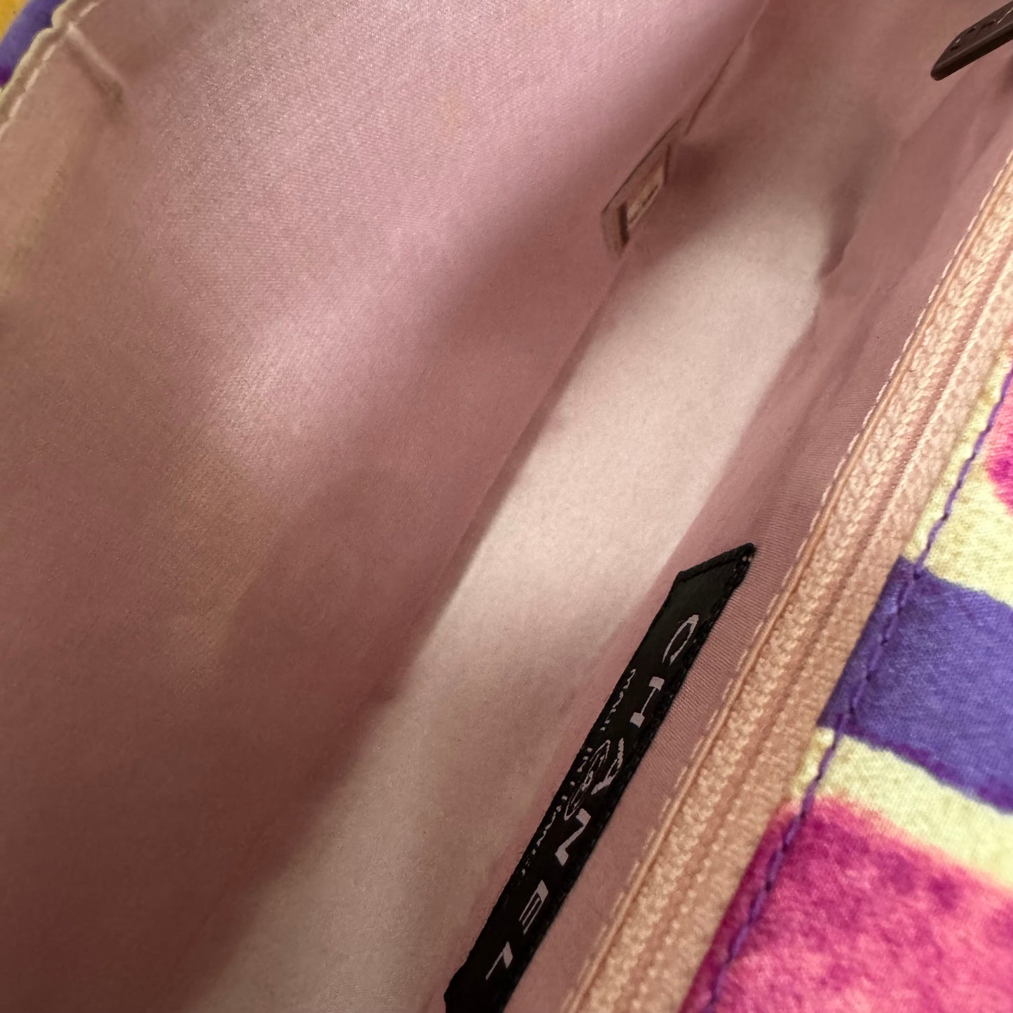 Chanel Flap Shoulder Bag Frame Purple Pink Cloth 2000-2002 Single Chain