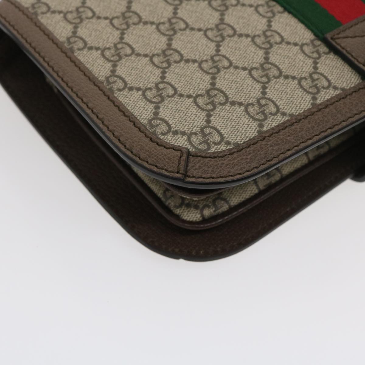 GUCCI GG Supreme Ophidia Web Sherry Line Shoulder Bag Beige  29884A