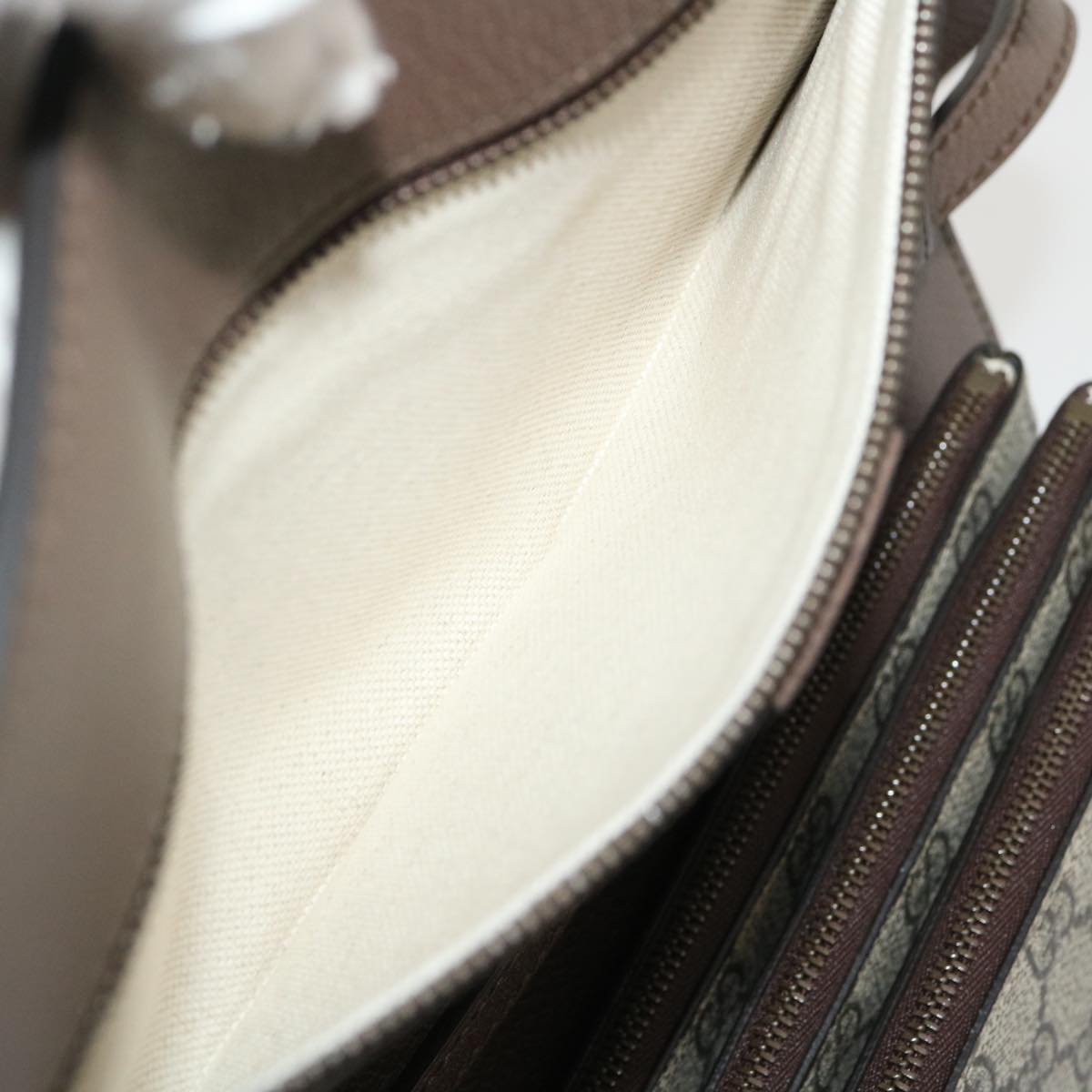 GUCCI GG Supreme Ophidia Web Sherry Line Shoulder Bag Beige  29884A