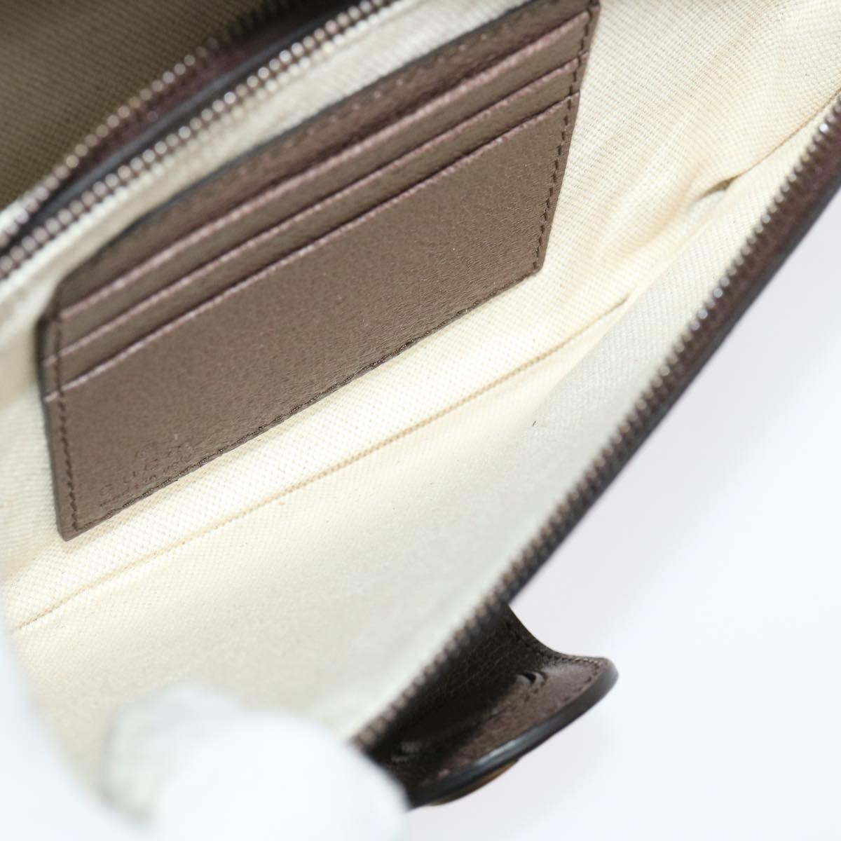 GUCCI GG Supreme Ophidia Web Sherry Line Shoulder Bag Beige  29884A