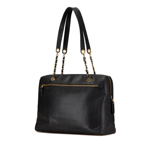 Black Chanel Caviar CC Shoulder Bag