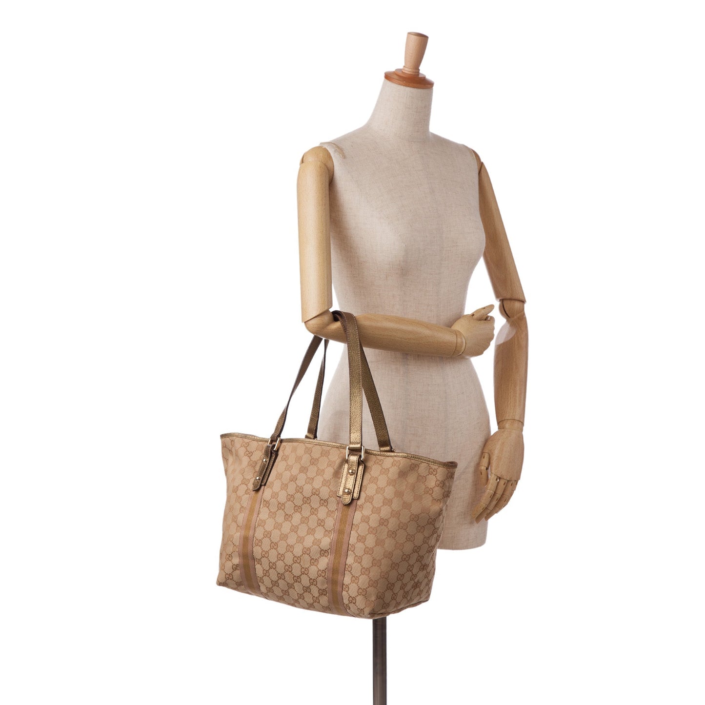Tan Gucci GG Canvas Jolicoeur Tote