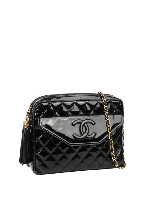 Chanel Black Patent Shoulder Bag.