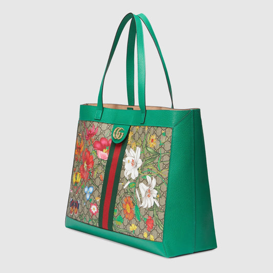 Gucci Ophidia GG Flora Medium Tote Green