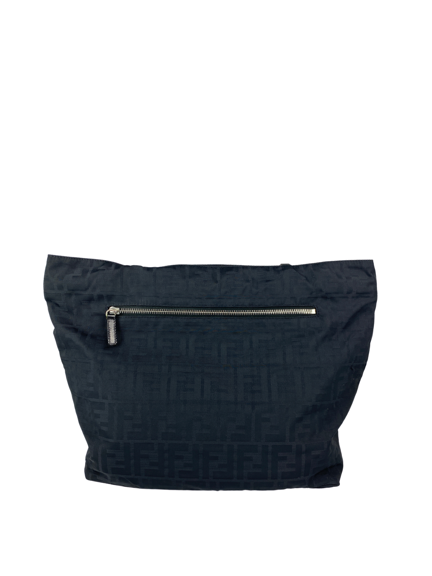 FENDI - BLACK ZUCCA LOGO NYLON TOTE BAG - VINTAGE