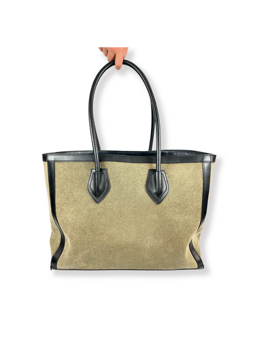 BALMAIN - B ARMY TOTE IN CANVAS & LEATHER