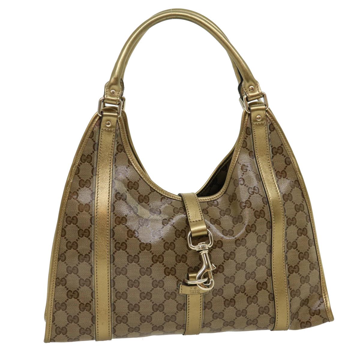 GUCCI GG Canvas Shoulder Bag Coated Canvas Beige Gold  30355