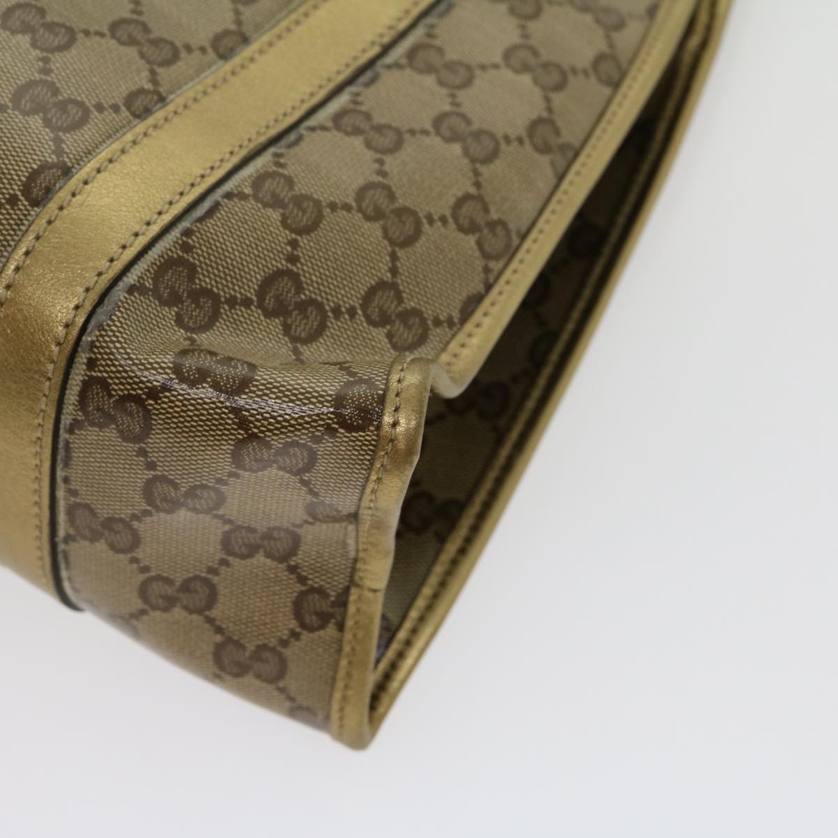 GUCCI GG Canvas Shoulder Bag Coated Canvas Beige Gold  30355