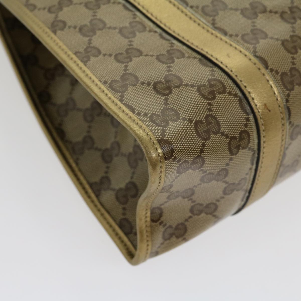 GUCCI GG Canvas Shoulder Bag Coated Canvas Beige Gold  30355