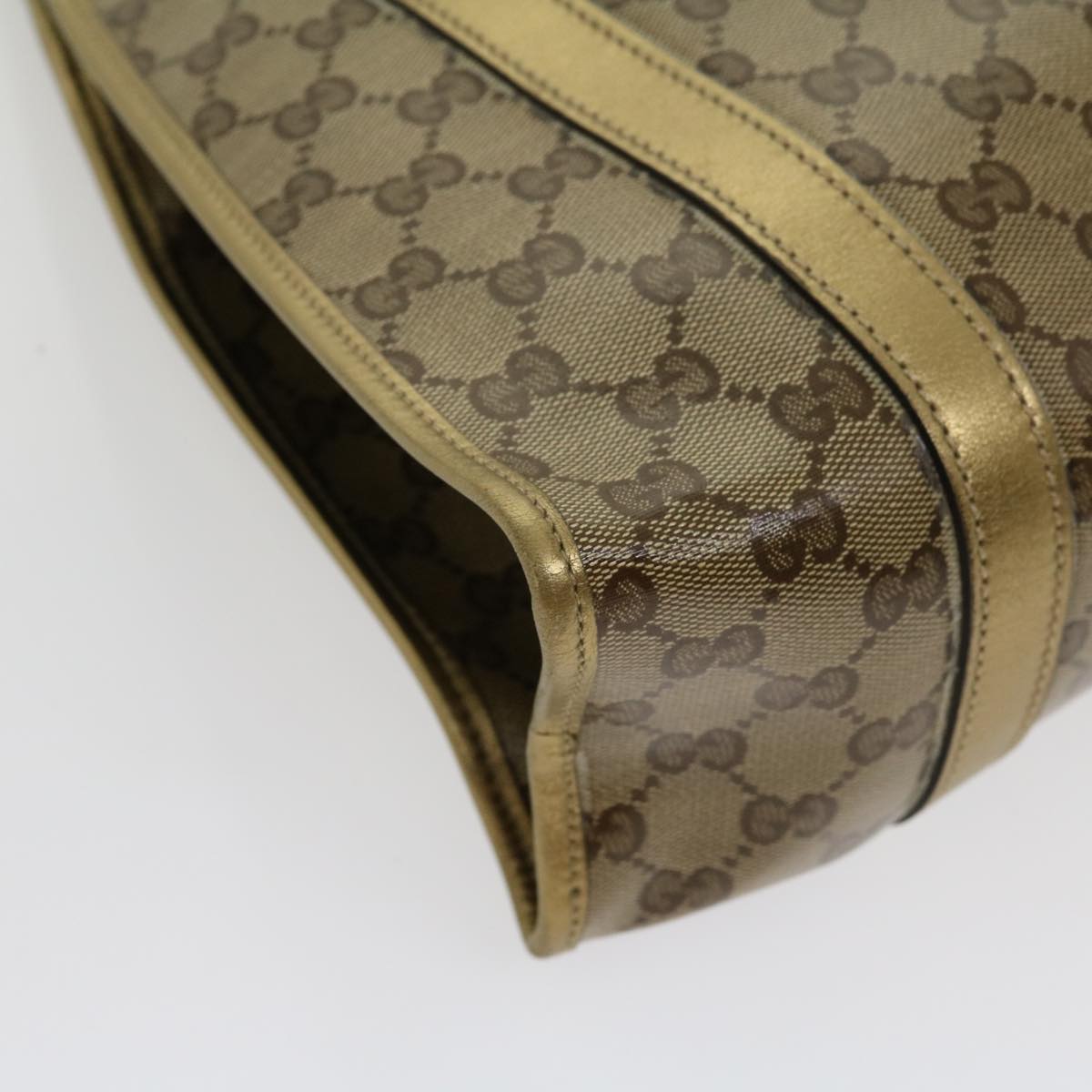 GUCCI GG Canvas Shoulder Bag Coated Canvas Beige Gold  30355