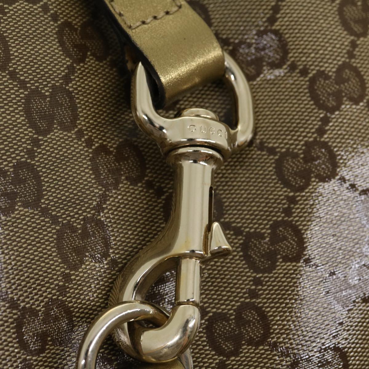 GUCCI GG Canvas Shoulder Bag Coated Canvas Beige Gold  30355