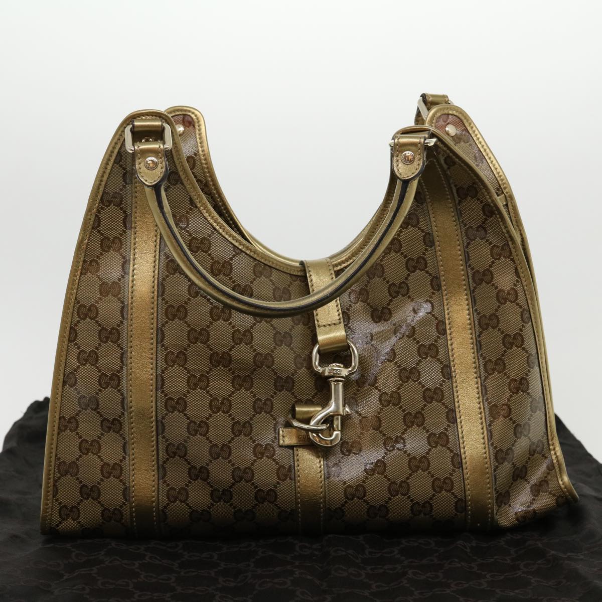 GUCCI GG Canvas Shoulder Bag Coated Canvas Beige Gold  30355