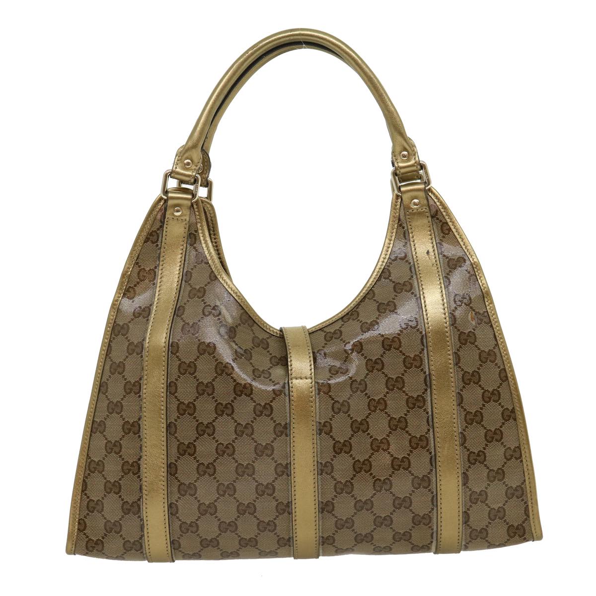 GUCCI GG Canvas Shoulder Bag Coated Canvas Beige Gold  30355