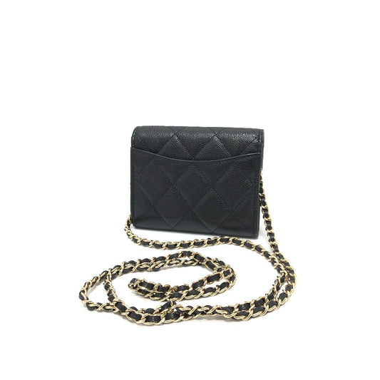 CHANEL Shoulder Bag AP0238 Caviar skin black COCO Mark Matrasse