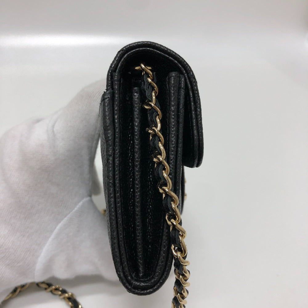 CHANEL Shoulder Bag AP0238 Caviar skin black COCO Mark Matrasse