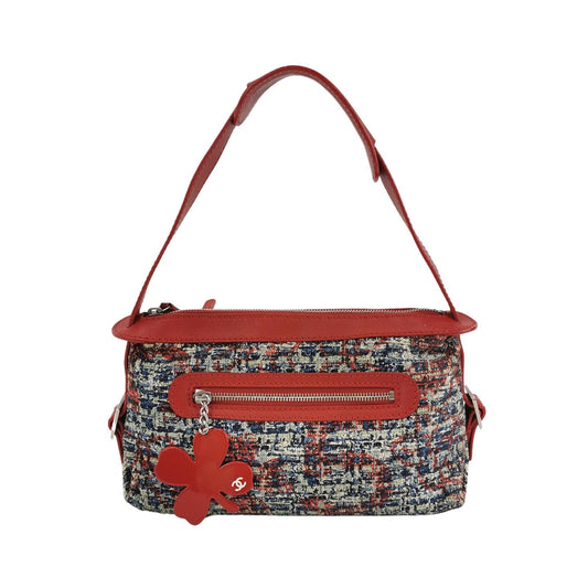 Chanel Tweed with Red Clover Charm Shoulder Bag