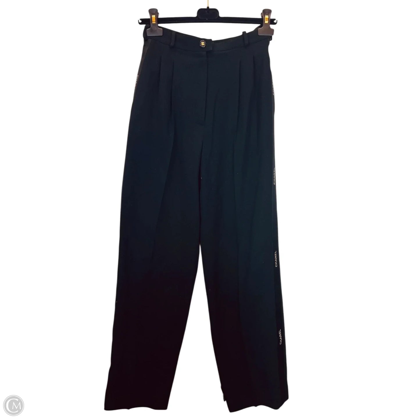 Pants Luxury Designer By Chanel In Black, Size: 8
