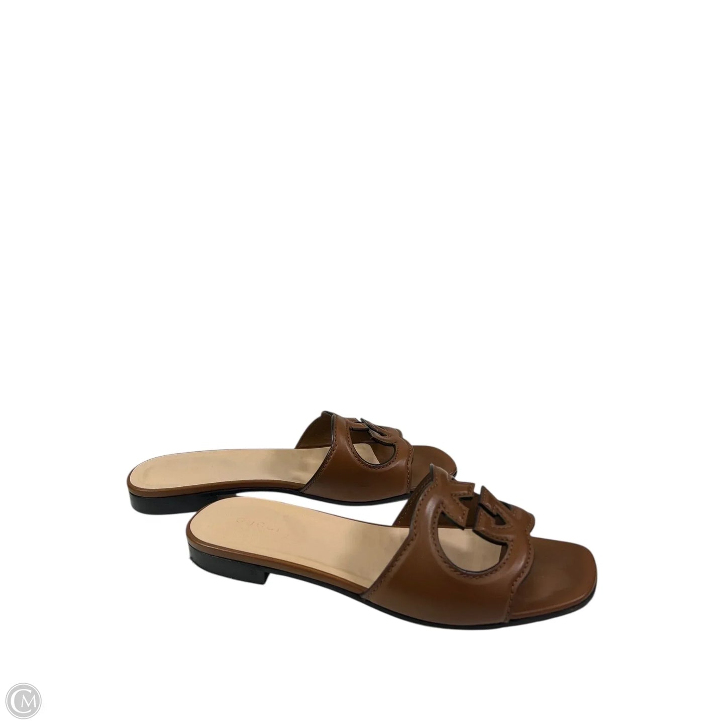 Sandals Luxury Designer By Gucci In Brown, Size: 7