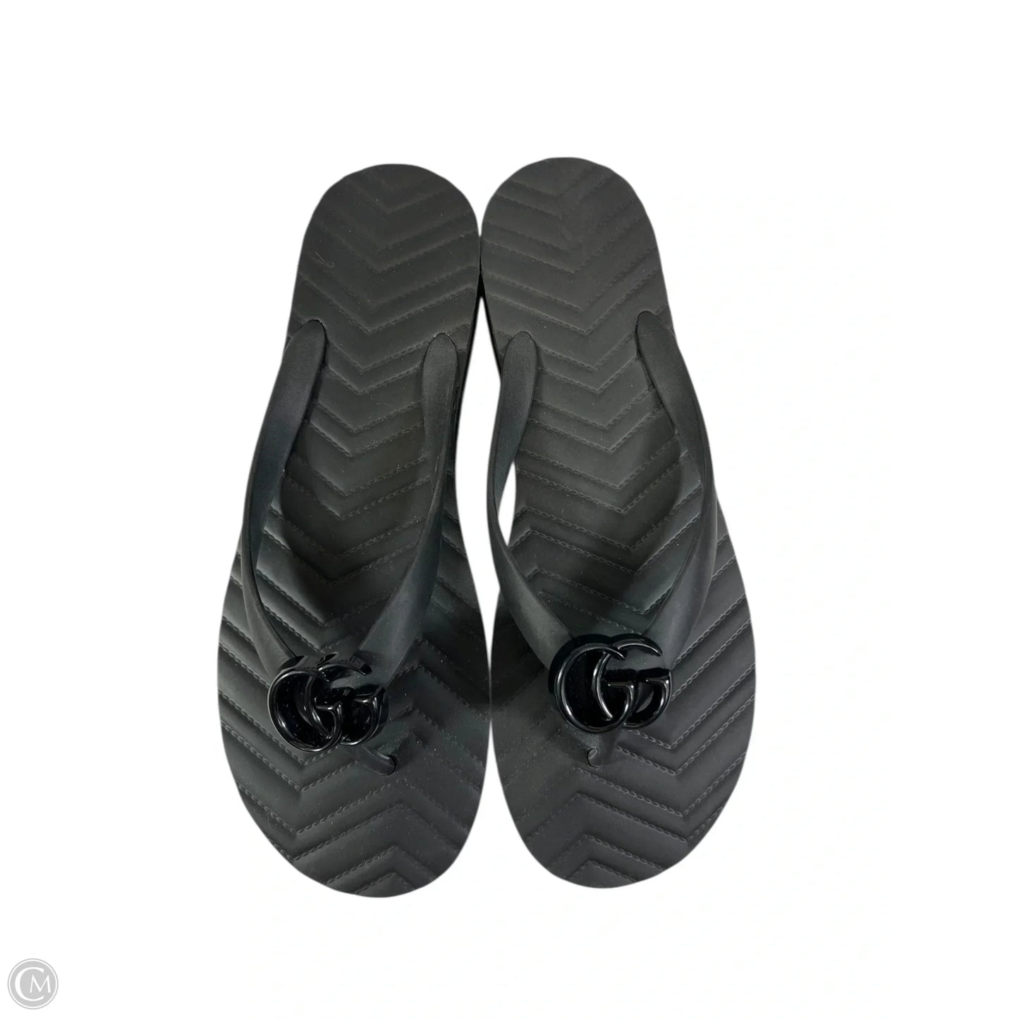 Sandals Flip Flops By Gucci In Black, Size: 11
