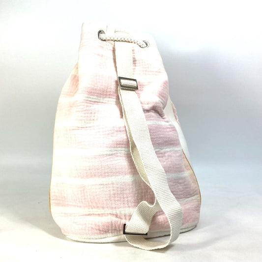 CHANEL Shoulder Bag cotton pink beach bag shoulder CC COCO Mark Border Pile Women Used