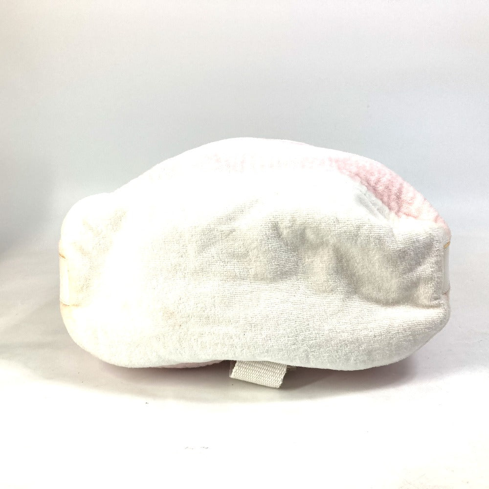 CHANEL Shoulder Bag cotton pink beach bag shoulder CC COCO Mark Border Pile Women Used