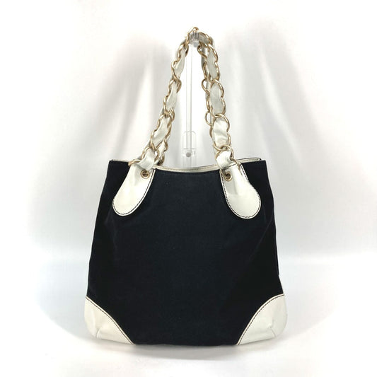 CHANEL Shoulder Bag Canvas / Leather black By color Big Coco Chain Women Used