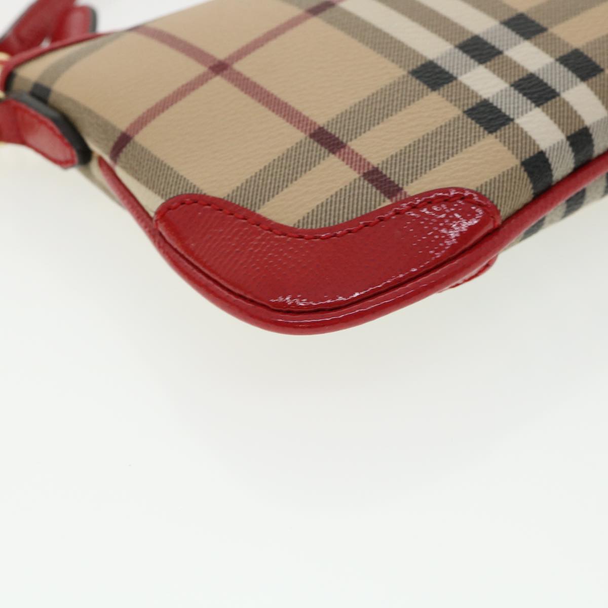 Burberry Nova Check Shoulder Bag PVC Leather bright rose 3910756 Auth 32762A