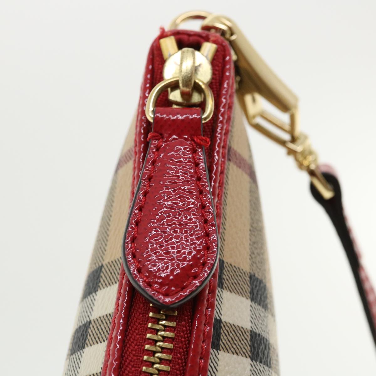 Burberry Nova Check Shoulder Bag PVC Leather bright rose 3910756 Auth 32762A