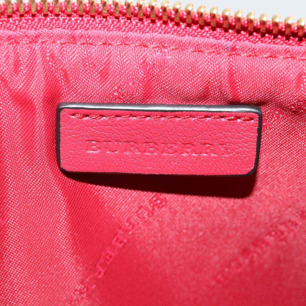 Burberry Nova Check Shoulder Bag PVC Leather bright rose 3910756 Auth 32762A