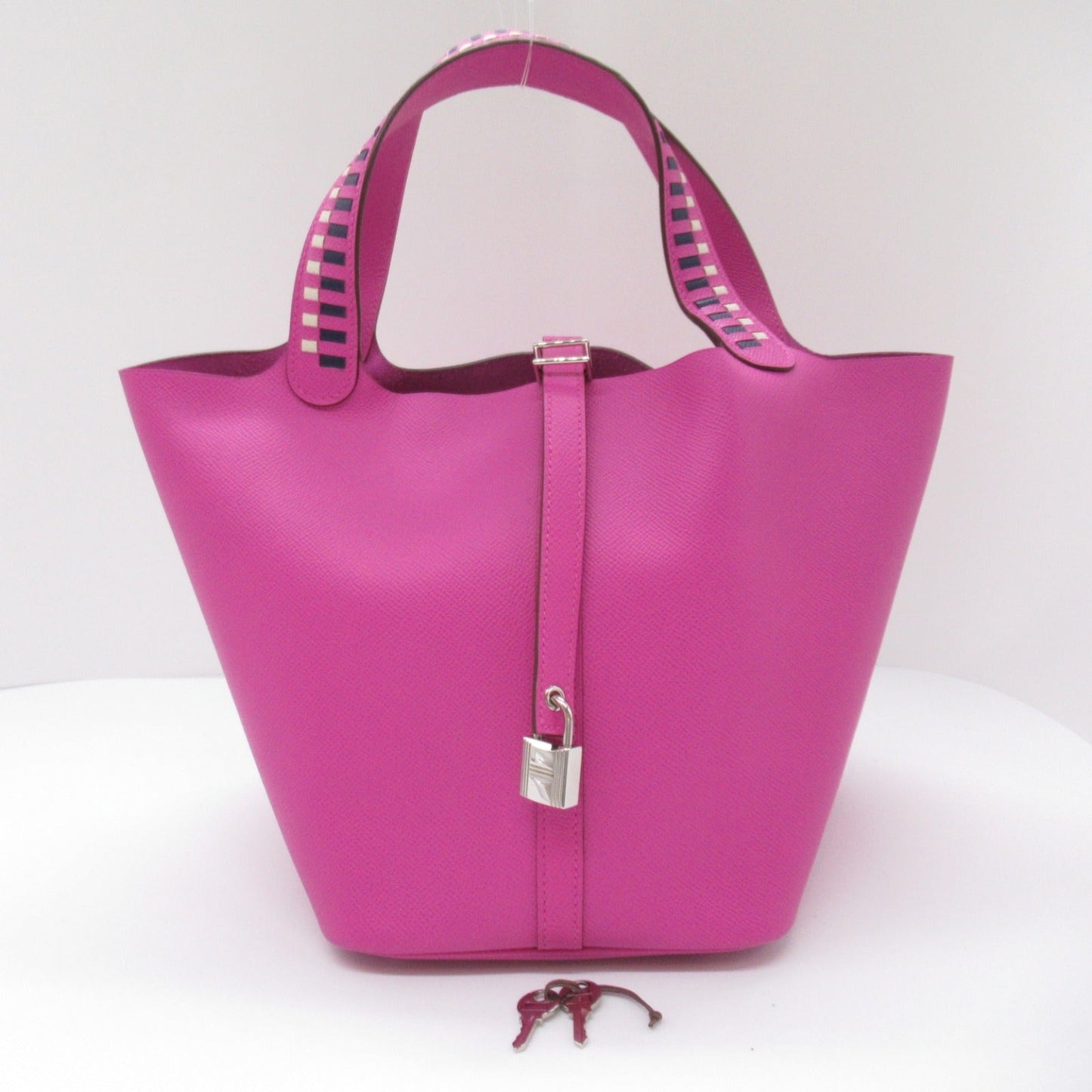 Hermes HERMES Picotin Lock MM Treasury Magnolia Tote Bag  Bag Leather  Epsom Pink Magnolia/Clé/Blue Sapphire-L 【Ancestral】 EI BRANDOFF