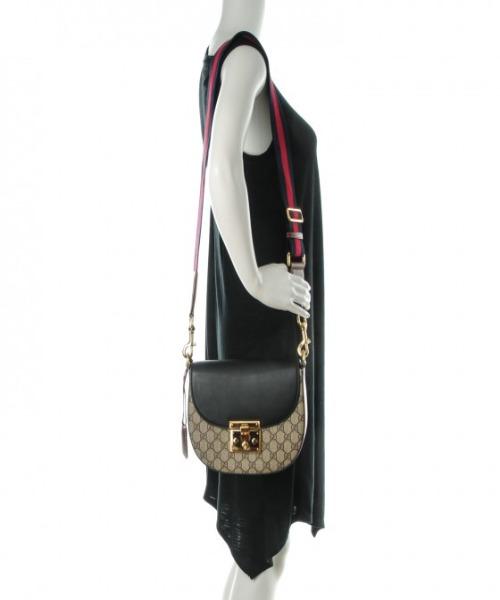 Gucci Padlock Medium GG Shoulder Bag Beige/Ebony Black
